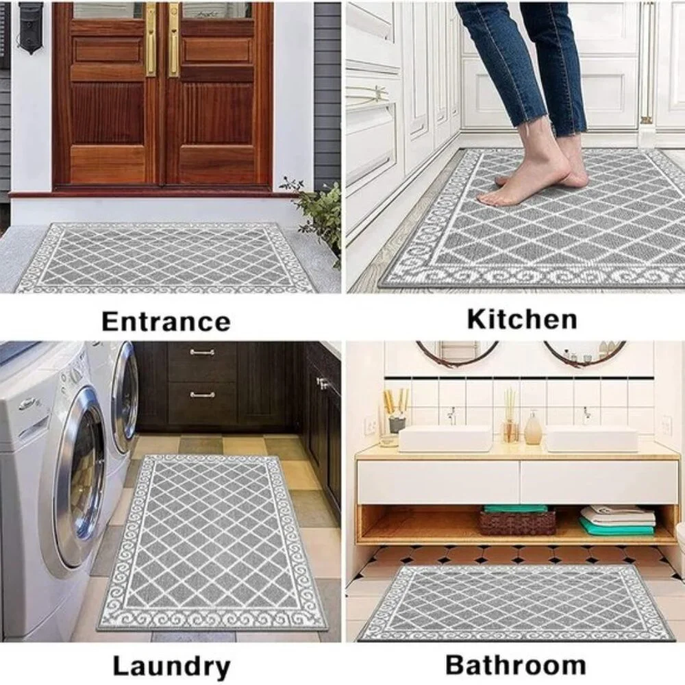 New 32x48In Indoor Door Mat, Non-Slip, Washable Dirt Trapper for Entryway, Home